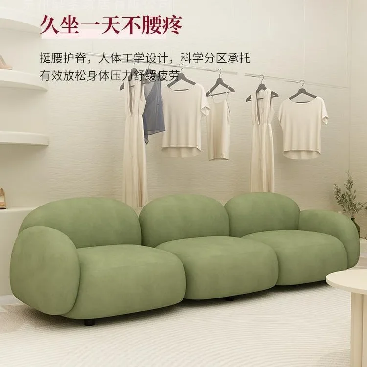 store fabric steamed bread s ofa, living room single-seat long sofa, small apartment high-elastic sponge so fa