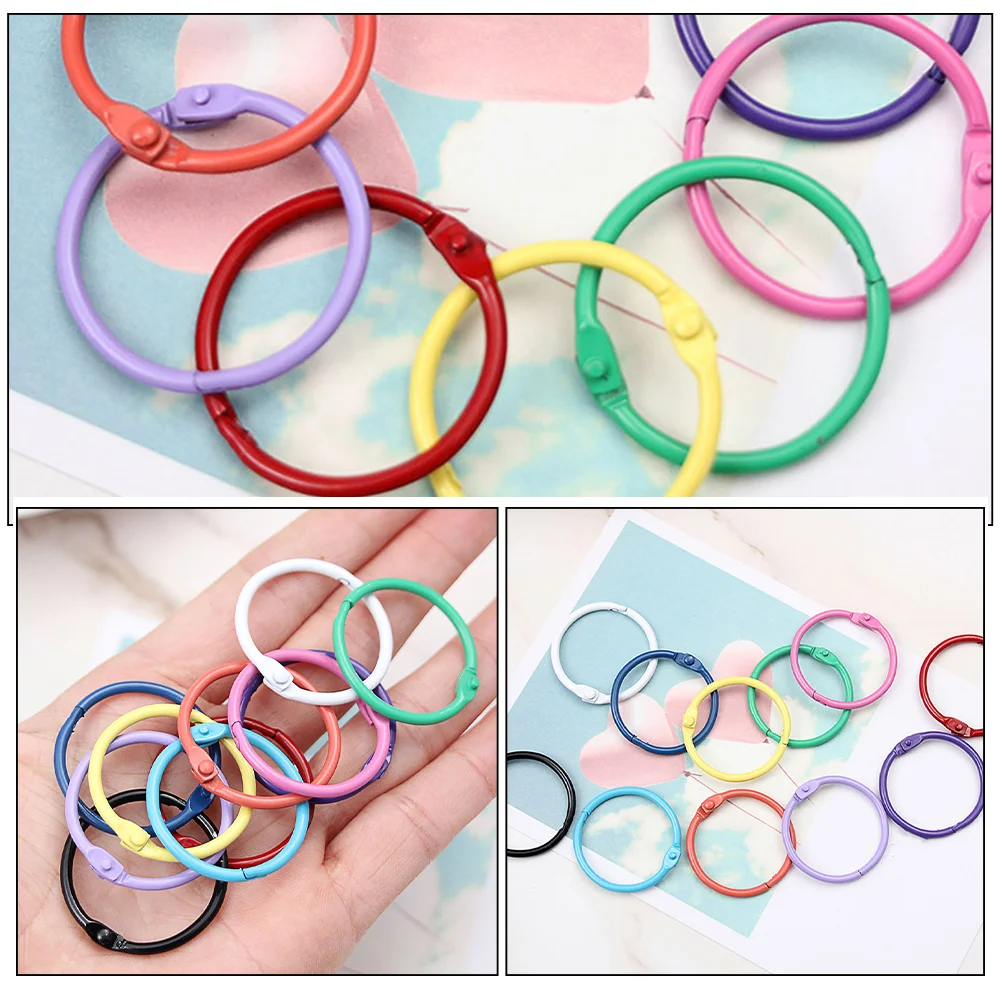 70 Pcs Keychain Loose Leaf Ring Metal Rings for Crafts Jewelry Buckle Binder Flash Card Small Flashcard