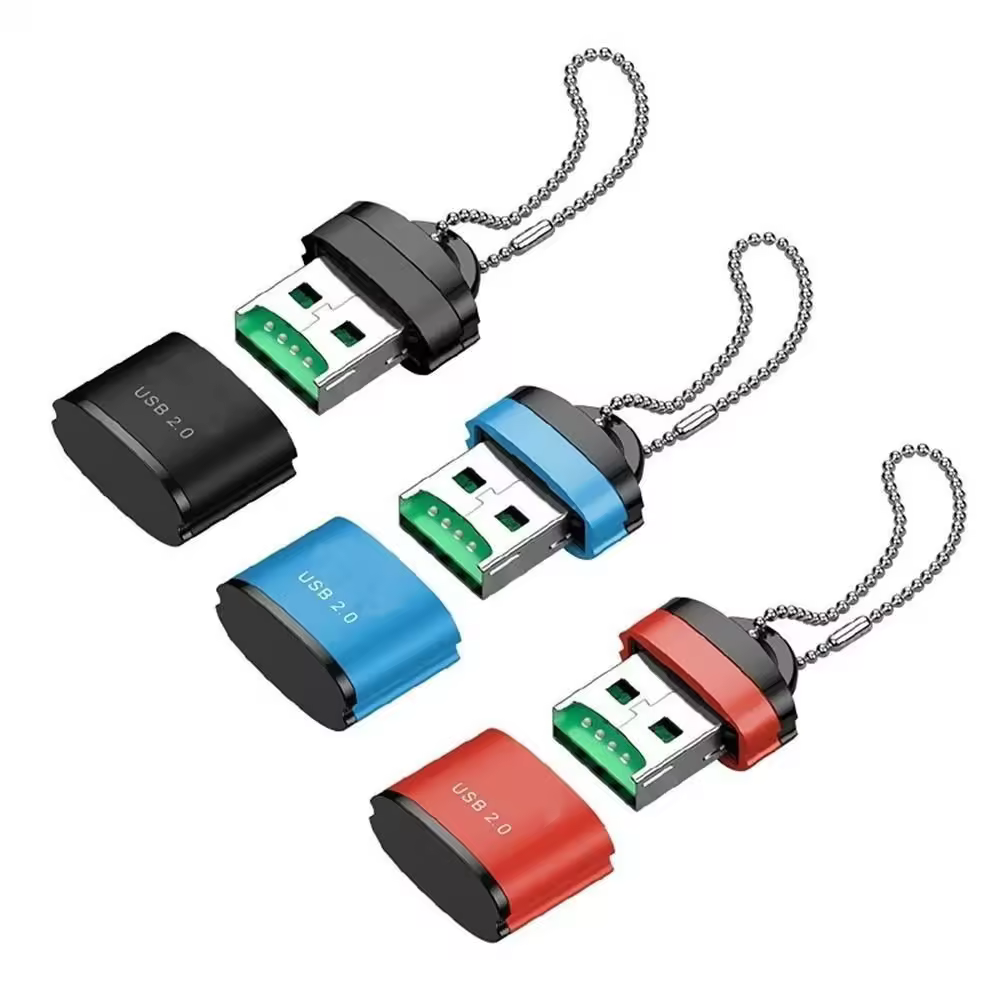קורא כרטיסי USB Micro SD/TF קורא כרטיסי USB 2.0 מיני קורא כרטיסי זיכרון לטלפון נייד מהירות גבוהה מתאם USB עבור אביזרי מחשב נייד