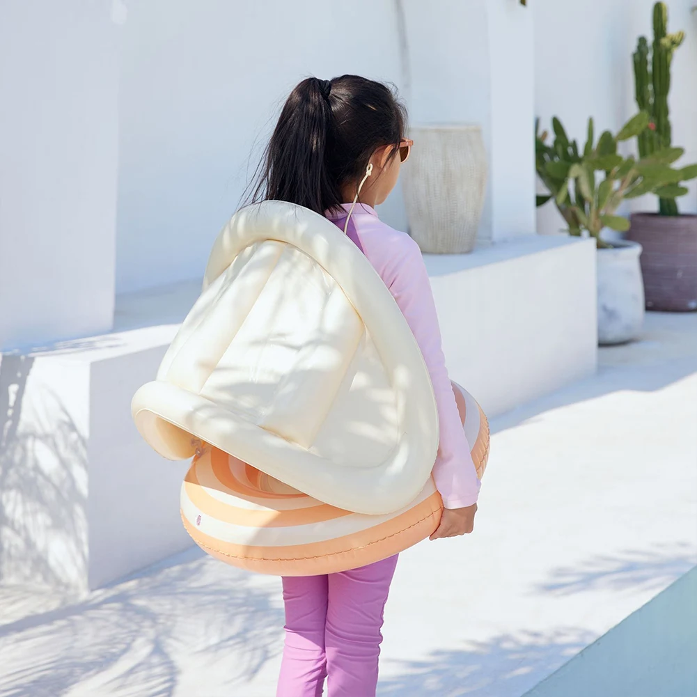 طفل طوافة بلاستيكية للسباحة نفخ عوامة للسباحة تفجير أنبوب السباحة مانعة للتسرب نفخ عوامة للسباحة مع انفصال ظلة قبعة #4