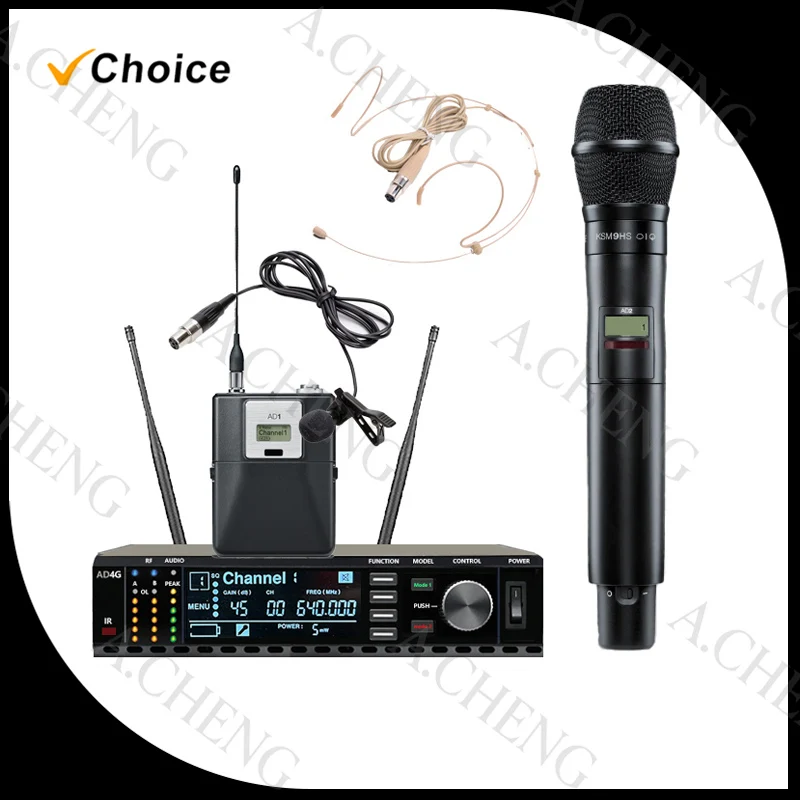 

A.CHENG AD4G K9 head-mounted lavalier professional wireless microphone UHF long-distance transmission clear sound quality