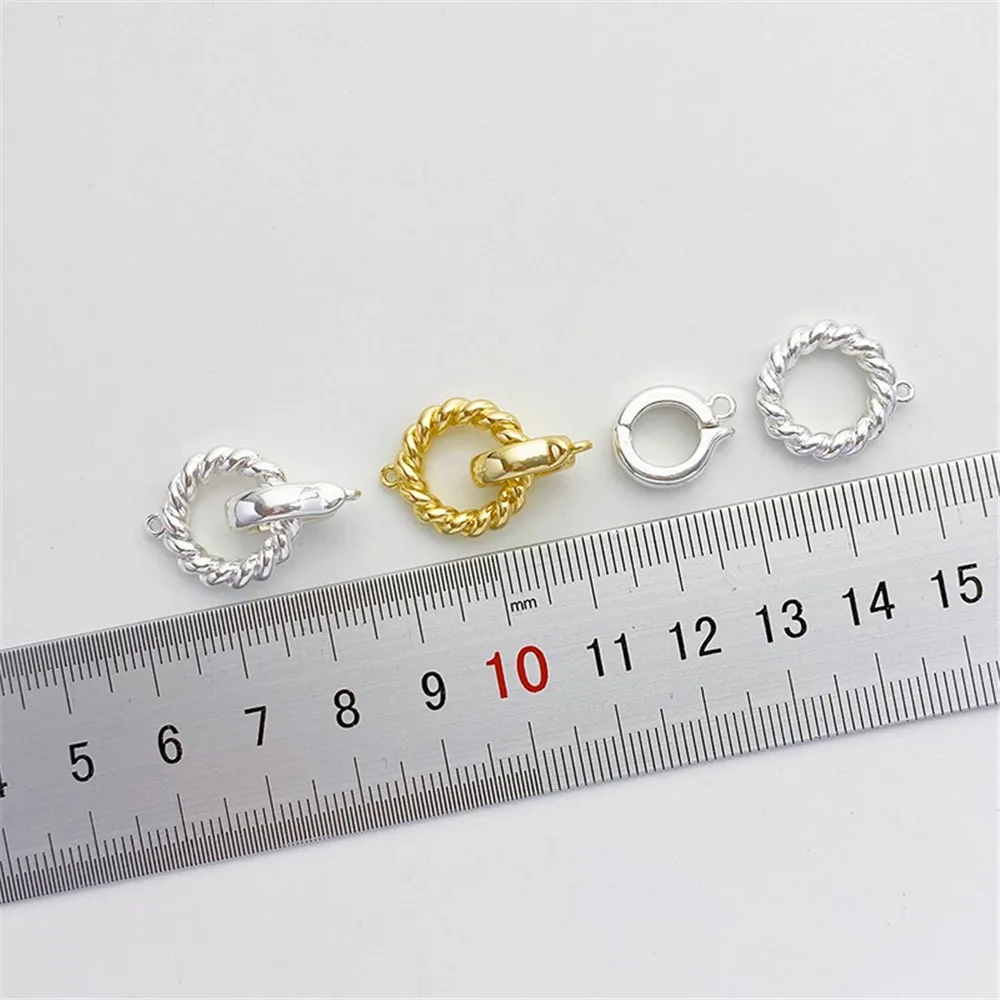 14K Gold-plated Twist Ring Buckle Manual Diy Pearl Bracelet Necklace Finishing Buckle Accessories K087