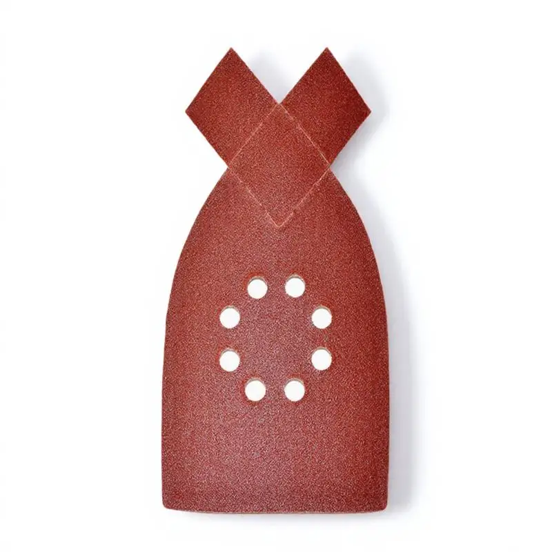 

50 PCS Flocked Sandpaper Sheets Triangle Pads Grinding Disc Hook Loop Sanding Discs