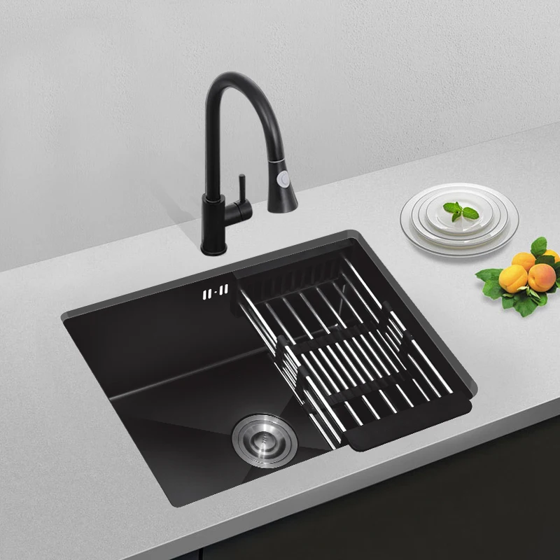 

Black nano sink, sink, sink, kitchen, embedded sink, mini 304 small single slot stainless steel vegetable washing basin