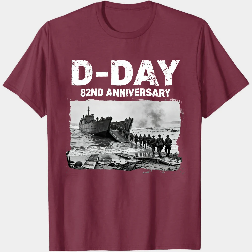 82nd Anniversary Commemoration Theme of The Normandy Landings - D-Day T Shirt Men Clothes Clothes Oversized Tops view 6