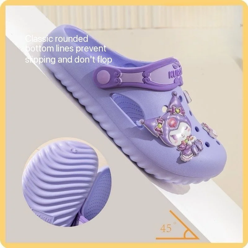 Kinder Höhlenschuhe Cartoon Kuromi Eltern-Kind Sommer Strand Hausschuhe Anti Rutsch Verschleißfest Atmungsaktiv Und Bequem
