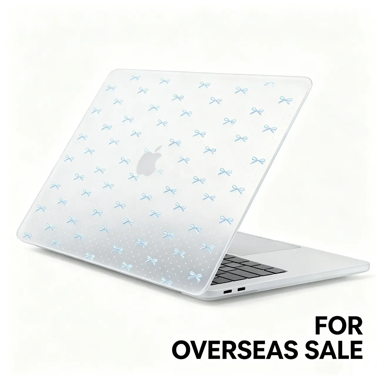 Cute Blue Polka Dot Bow Laptop Case For Macbook Neo 2026 A3404 Air 13 15 M4 M5 Touch Bar ID Pro 14 A3426 Mac 16 inch A3428 Cover