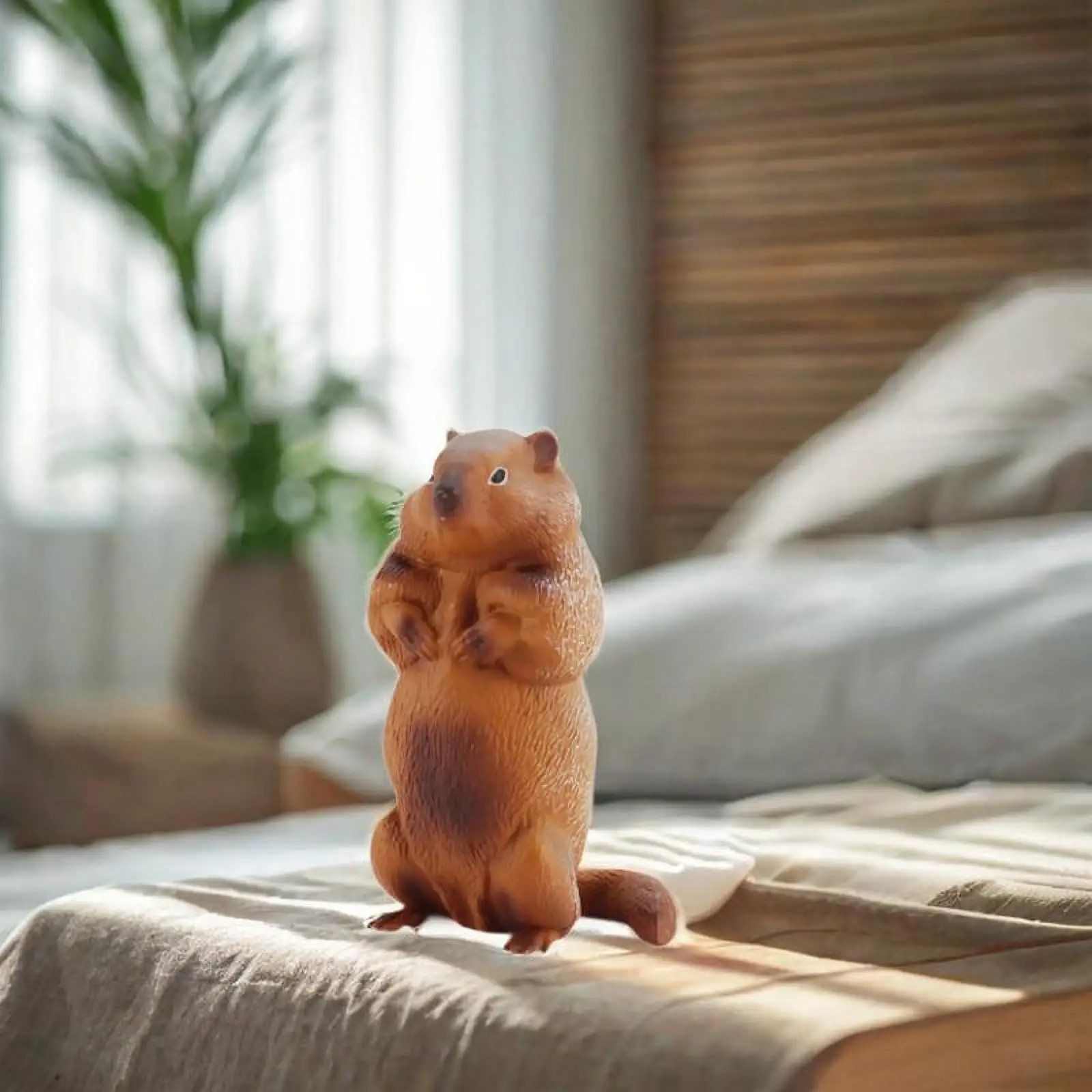 Estatuilla de marmota estatua de jardín al aire libre adorno de decoración de escritorio realista para