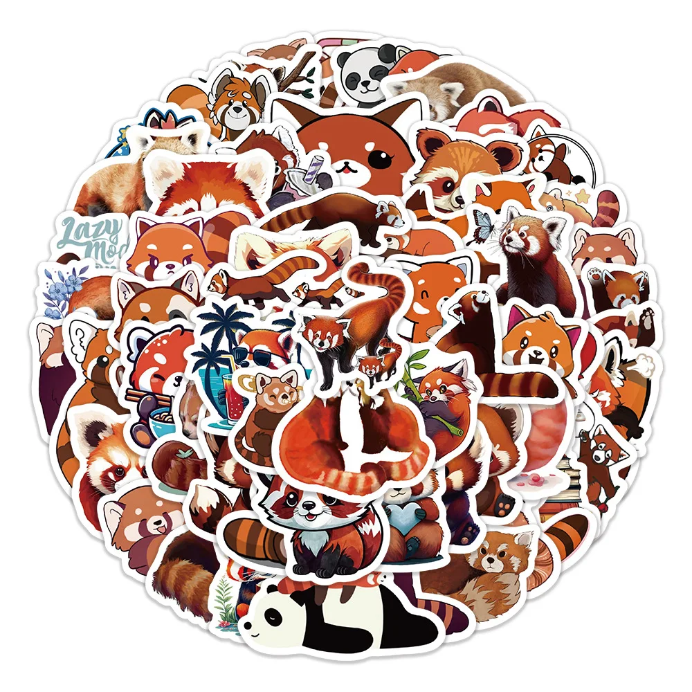 10/60Pcs Cartoon Cute Red Panda DIY Graffiti Sticker Pack for Kid Laptop Scrapbooking Helmet Notebook Computer Diary Kids Decal