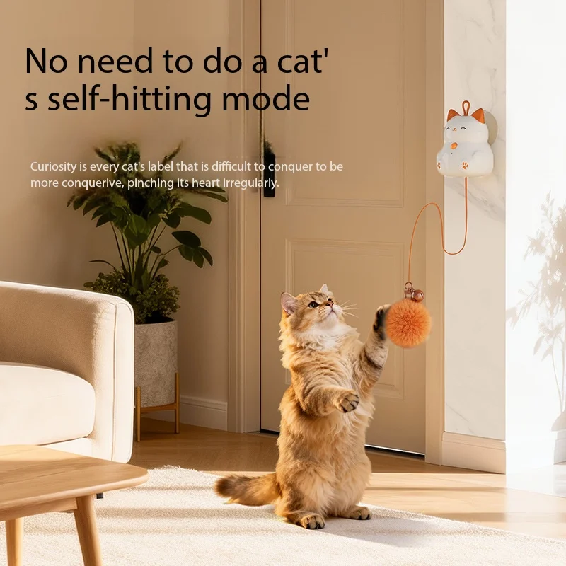 

Интерактивная умная игрушка для кошек Lucky Cat: автоматический подъемный мячик-дразнилка и палочка-дразнилка для самостоятельных игр