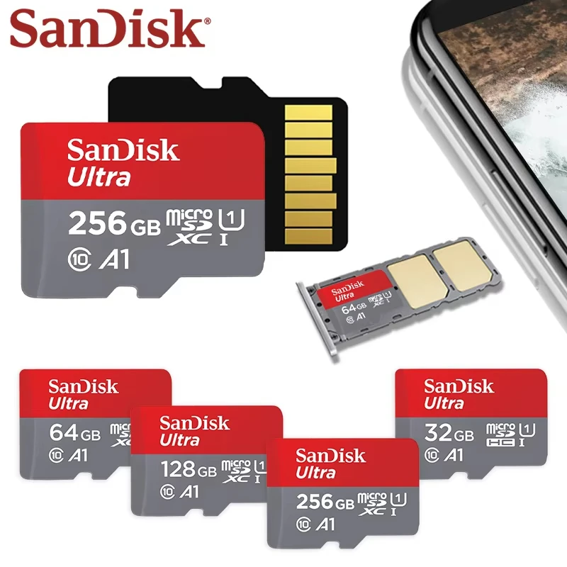 Unidad flash SanDisk - 32GB, 64GB, 128GB, 512GB - almacenamiento portátil para computadoras, teléfonos, cámaras de vigilancia y cámaras.