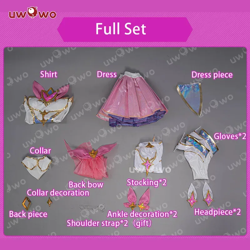 aa124LQIN STOCK UWOWO Kaisa كوسبلاي جامعة الأساطير/LOL: Star Guardian Kai'Sa SG زي Ahri Akali Halloween Co