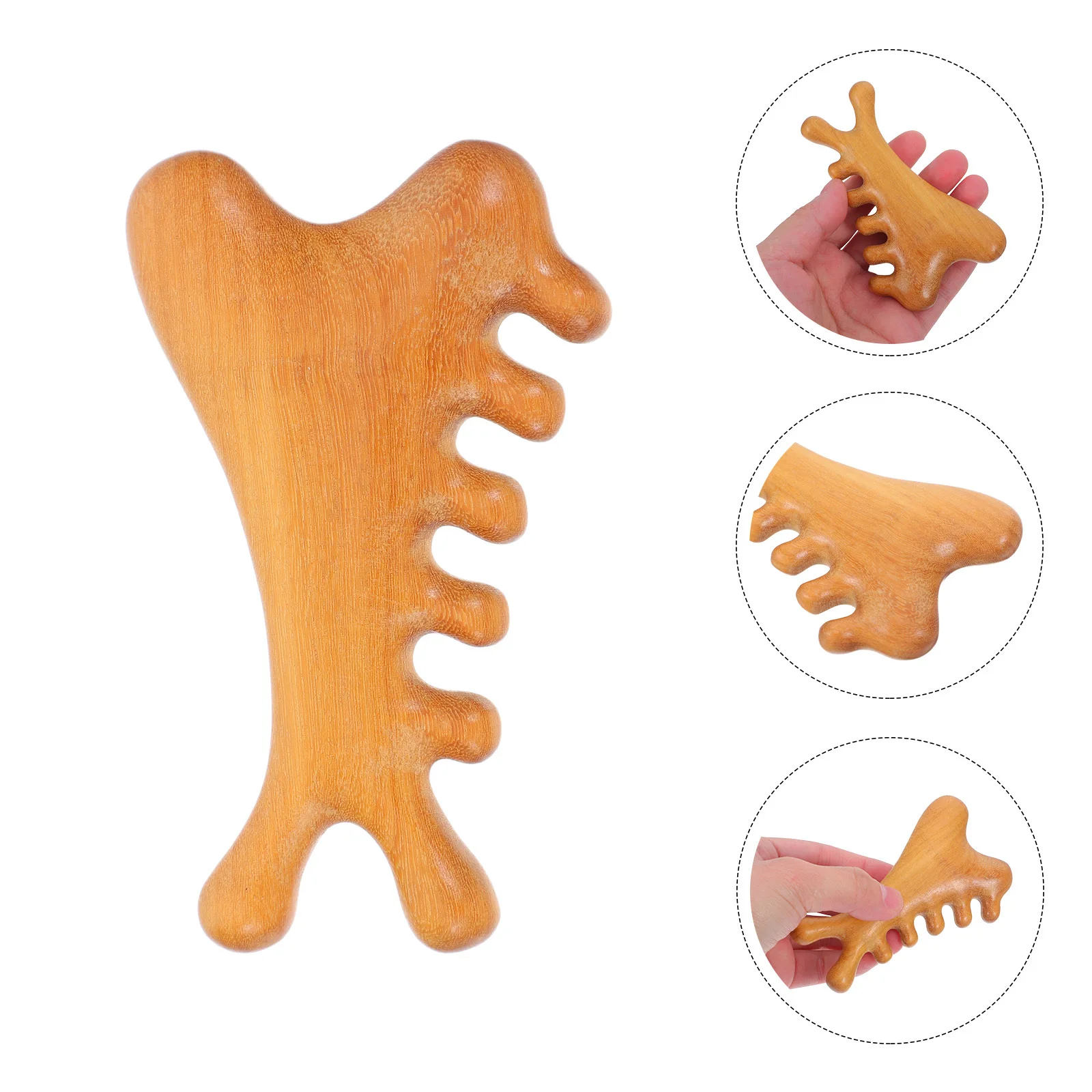 

Six-Claw Wooden Massaging Tool Long Handle For Foot Back Leg Muscle Relief Meridian Stimulation Self-Care Massage Stick Scalp