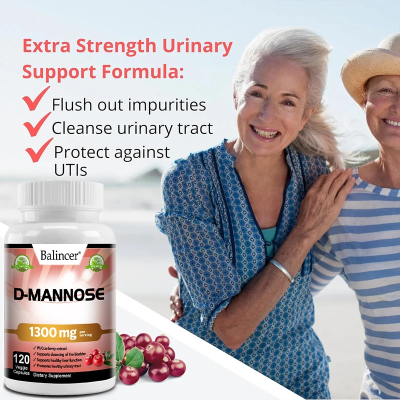 D-Mannose Supplement - Natural Urinary Tract Health Capsules, Maintain Urinary Tract Function and Reduce Urinary Frequency