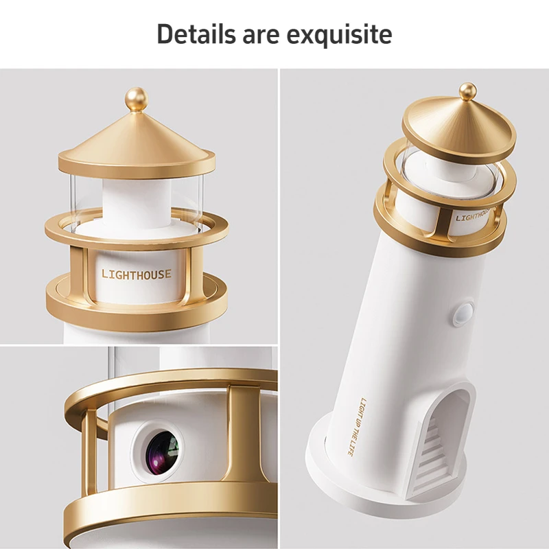 Moon Projection Light Lighthouse Motion Sensor Nightlights Remote Control Fake Candle Lamp Room Decoration Entryway Decor Lights
