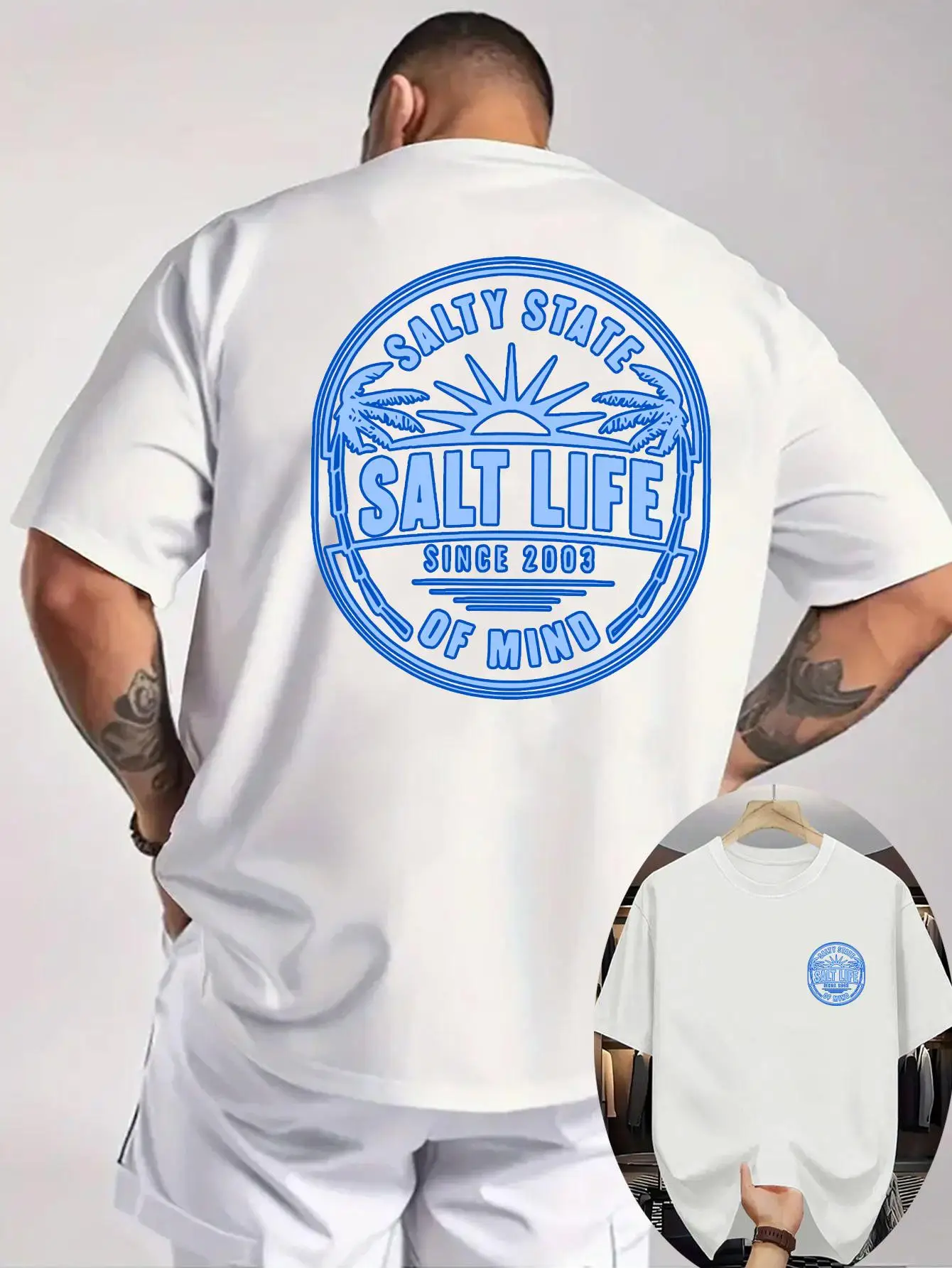New summer men's casual printed t-shirt made of pure cotton fabric featuring trendy outdoor style prints T-shirt Tops