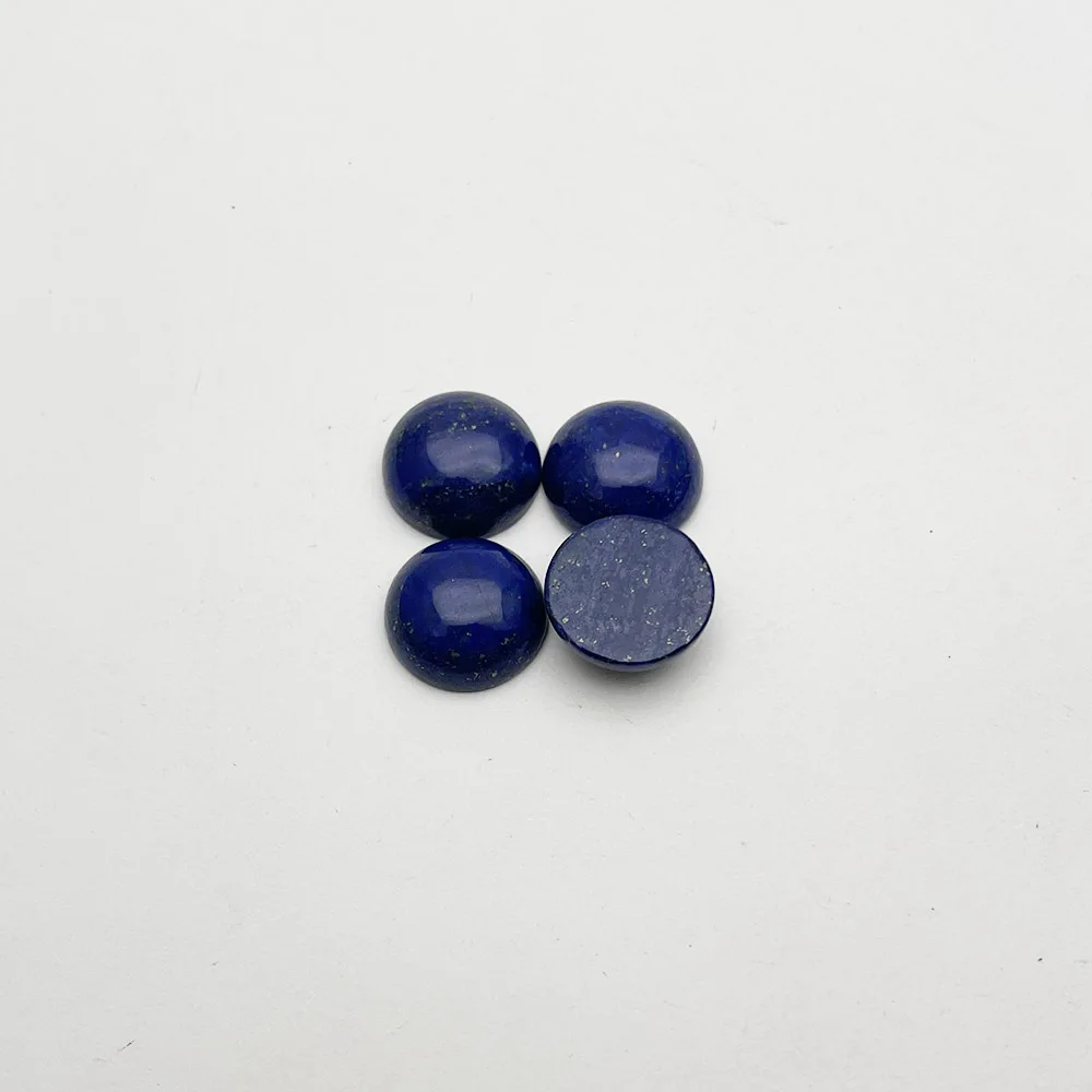 Fashion lapis lazuli 16mm Natural gem Stone cabochon Charm round bead jewelry making Ring earring accessories 12pc Flat bottom