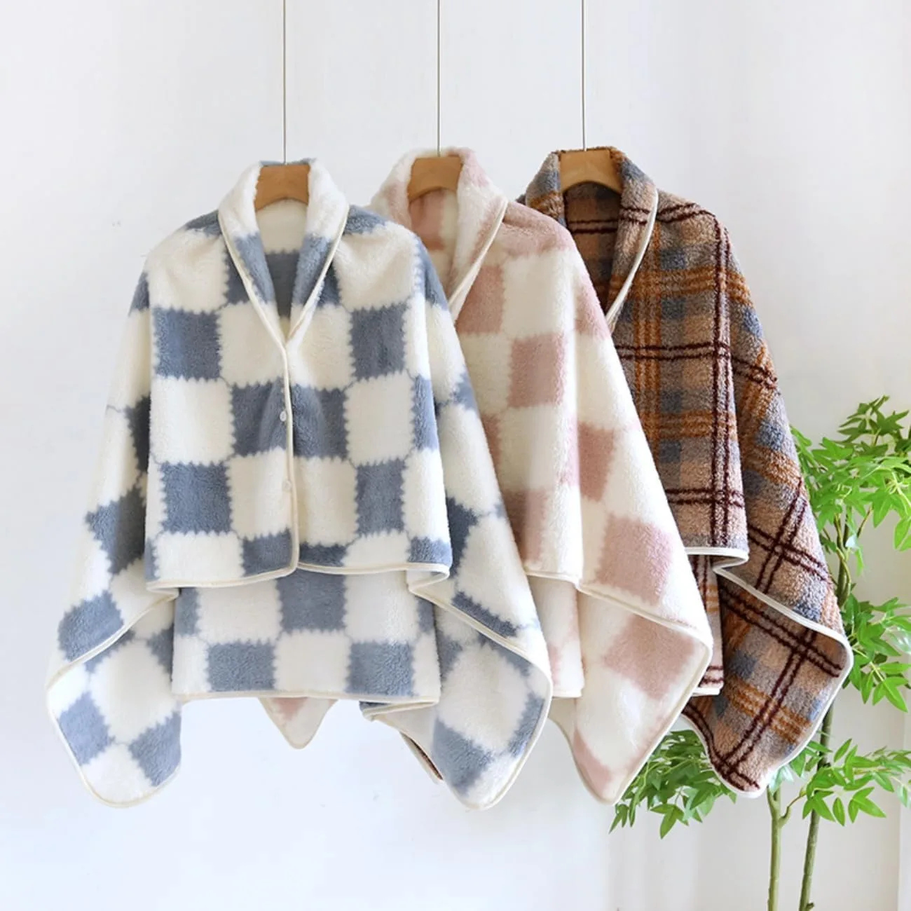 Oversized Wearable Blanket Poncho Women Lightweight Cozy Fleece Blanket Throws Sweatshirt Winter Shawl Loungewear