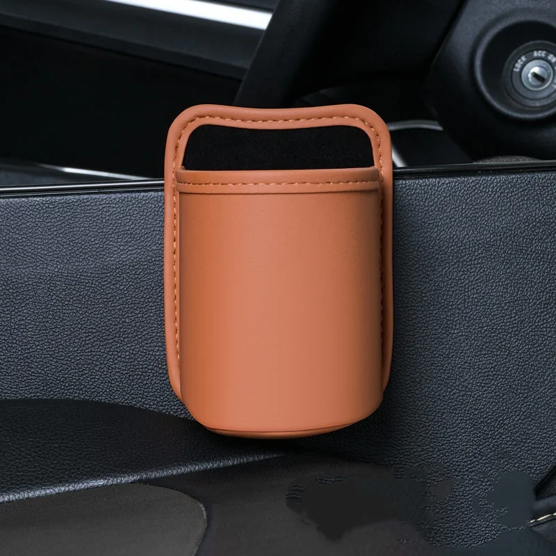 

Simple car storage bin Trendy trunk car interior decoration Leather hanging trash bag Car storage bin Water bottle storage bag