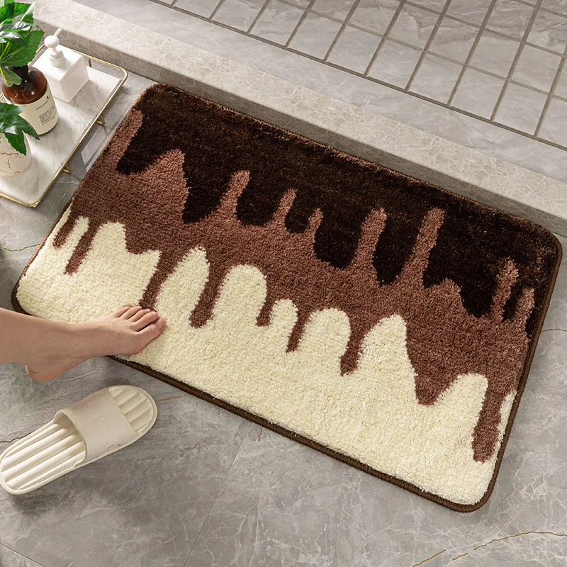 

Shower And Bath Room Flower Floor Mat Carpet Rugs Water Absorbent Non-Slip Soft Microfiber Bathmats Machine Washable