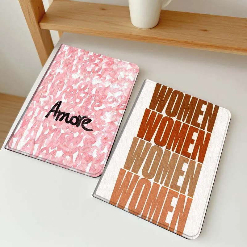 

Pink Amore Letter Pattern Gift Tablet Case For Apple iPad Air Pro mini 1 2 3 4 5 6 7 8 9 11 M2 M3 M5 M4 5th 6th 7th 10th 11th