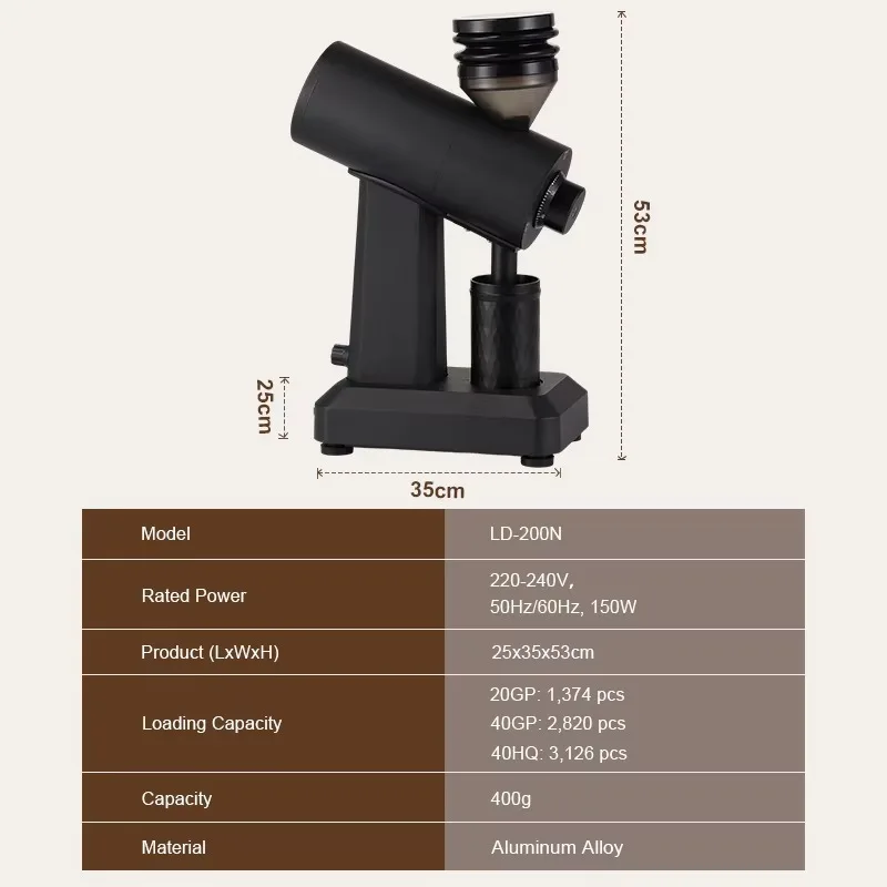 Fast Delivery Aluminum Alloy Stainless Steel Black 400g Commercial Coffee Bean Grinder Machine