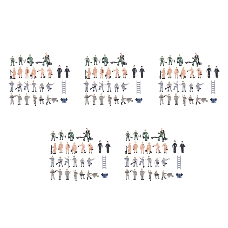 

FBIL-125Pcs 1:87 Figurines Painted Figures Miniatures Of Railway Workers With Bucket And Ladder