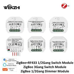 Light Switch Module Zigbee 3.0 RF 433 Mhz Dimmer Relay Automation Wireless Remote Control Smart Life Tuya Alexa Google Home Mose