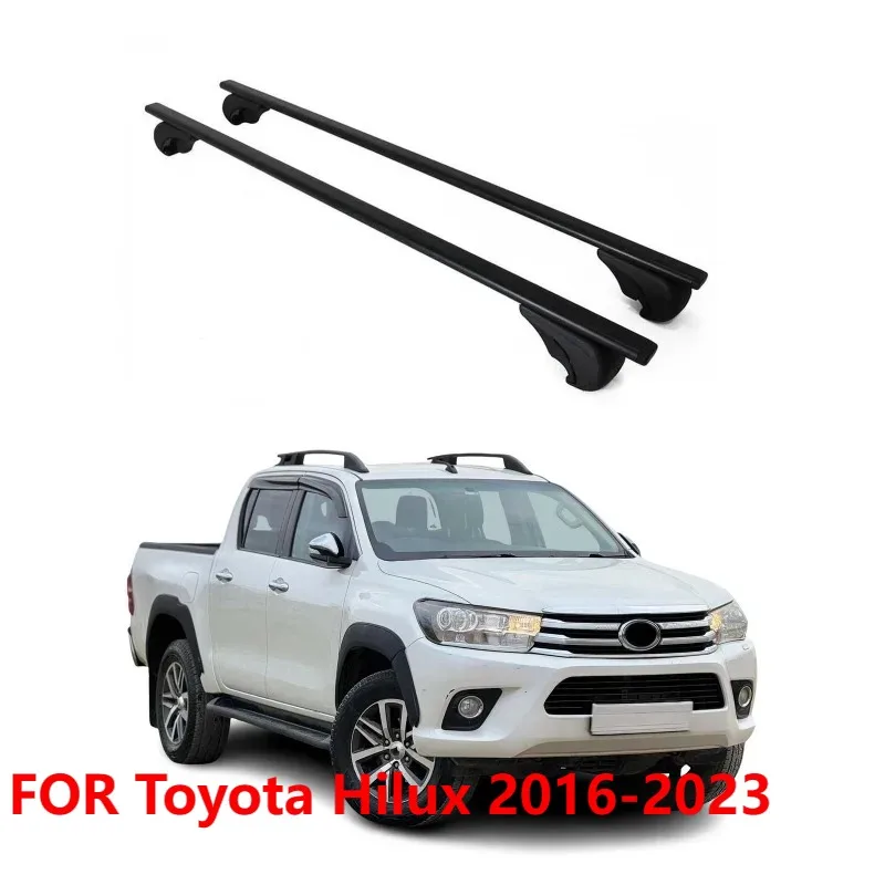 

Roof Rack Cross Bars For Toyota Hilux 2016-2023, Heavy-Duty Black Roof Rails Set 2Pcs