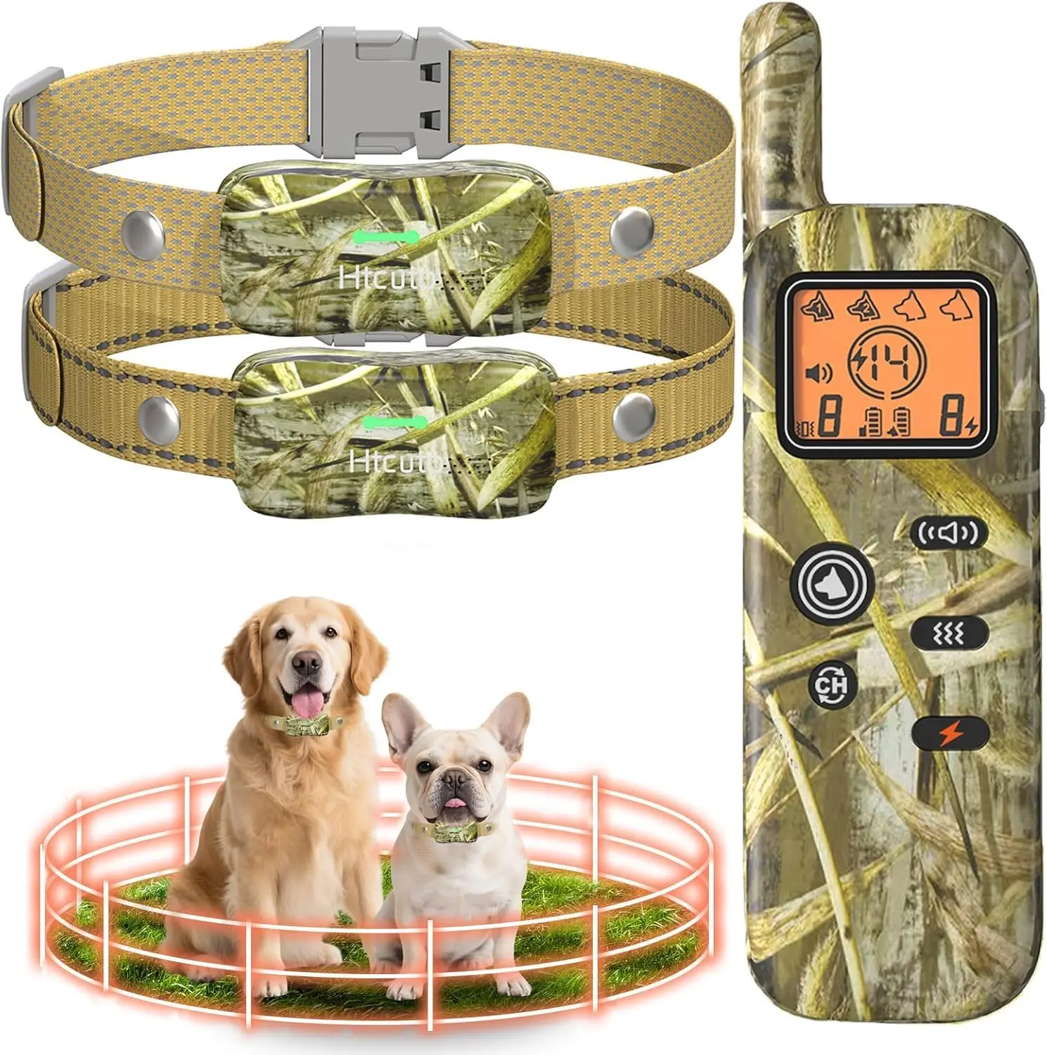Wireless Dog Fence & Training Collar 2-in-1, 3500ft Boundary, 6000ft Remote, 4 Modes for Small Medium Large Dogs