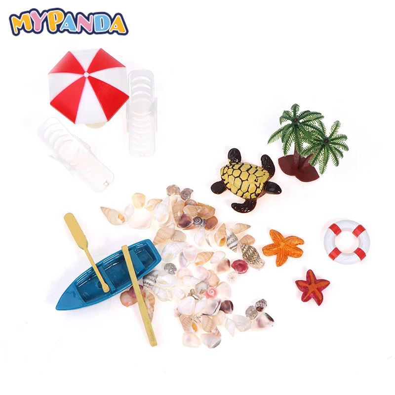 

Miniature Deck Chair Beach Umbrella Boat Shell Kits For Dollhouse Life Scenes Decoration Decoration