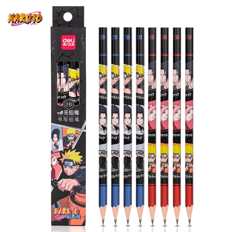 Nuova penna per scrittura Hb senza piombo con asta esagonale per bambini Naruto Anime Pencil per l'esame 2B degli studenti della scuola primaria