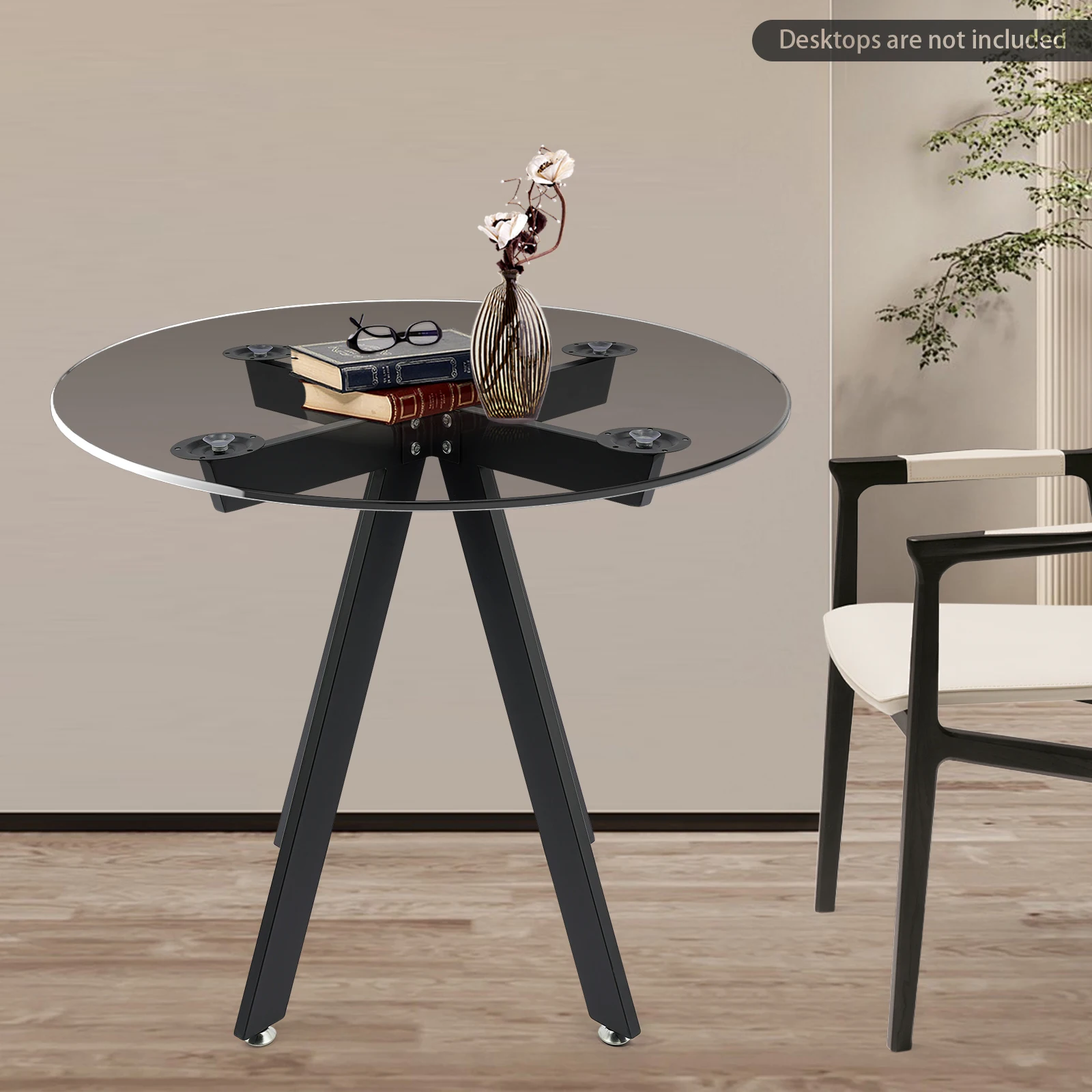 

Black 28 Inch Iron Round Table Legs With a Thickness Of 0.8mm Metal Round Table Legs For Most Tables For Kitchens Living Rooms
