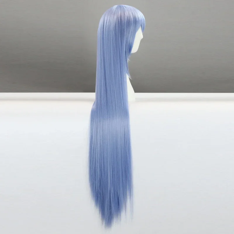¡Akame Ga mata! Esdeath 100 cm 39,7 "pelucas de Cosplay largas y rectas peluca de Cosplay resistente al calor de alta calidad + gorro de peluca