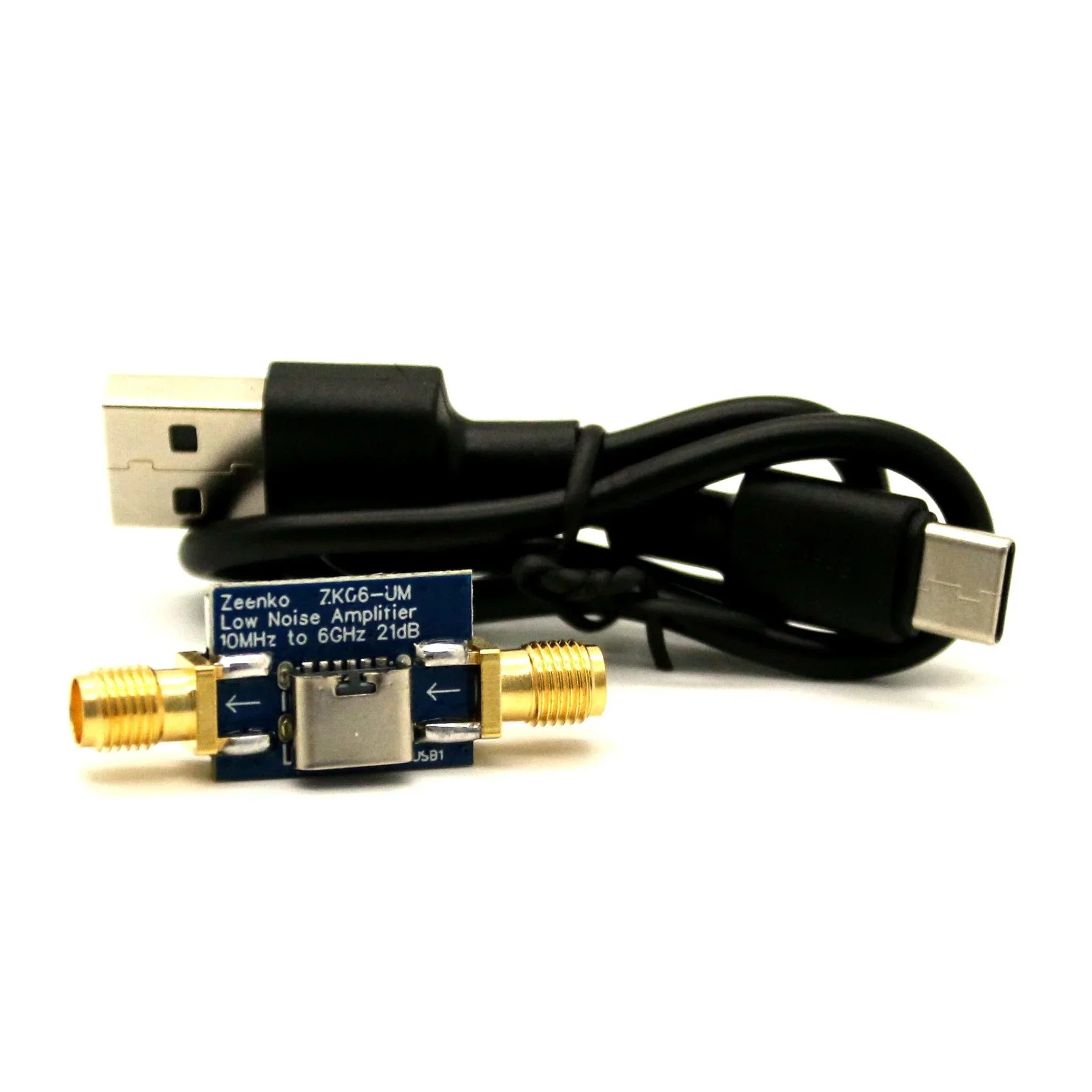 Zeenko UM/BM Low Noise Amplifier 100KHz‑4GHz/6GHz/10GHz USB type-C interface 20dB High Gain LNA RF Power Preamplifier Module