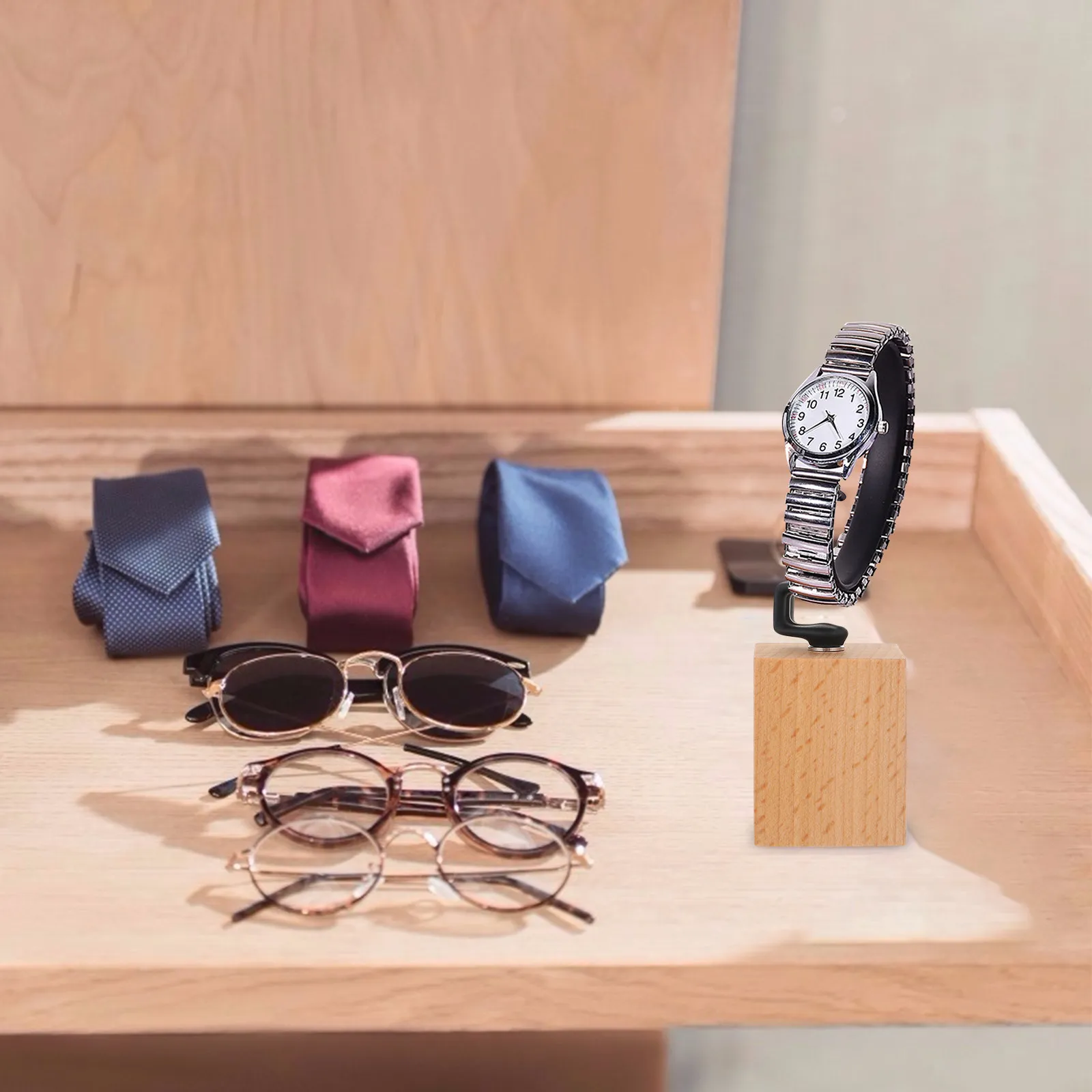 

Подставка для часов из массива бука, 1 шт., держатель для ювелирных изделий, органайзер для браслетов, для дома, офиса, магазина, витрины, декор