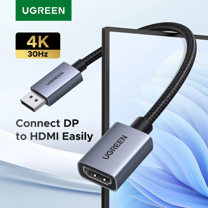 �y�Z�[�����zUGREEN DP - HDMI�ϊ��A�_�v�^�[�P�[�u�� 4K 30Hz DisplayPort(�I�X) - HDMI(���X)�ϊ� �R���o�[�^�[ PC �m�[�g�p�\�R�� ���j�^�[ �v���W�F�N�^�[ �Q�[���V�A�^�[�p