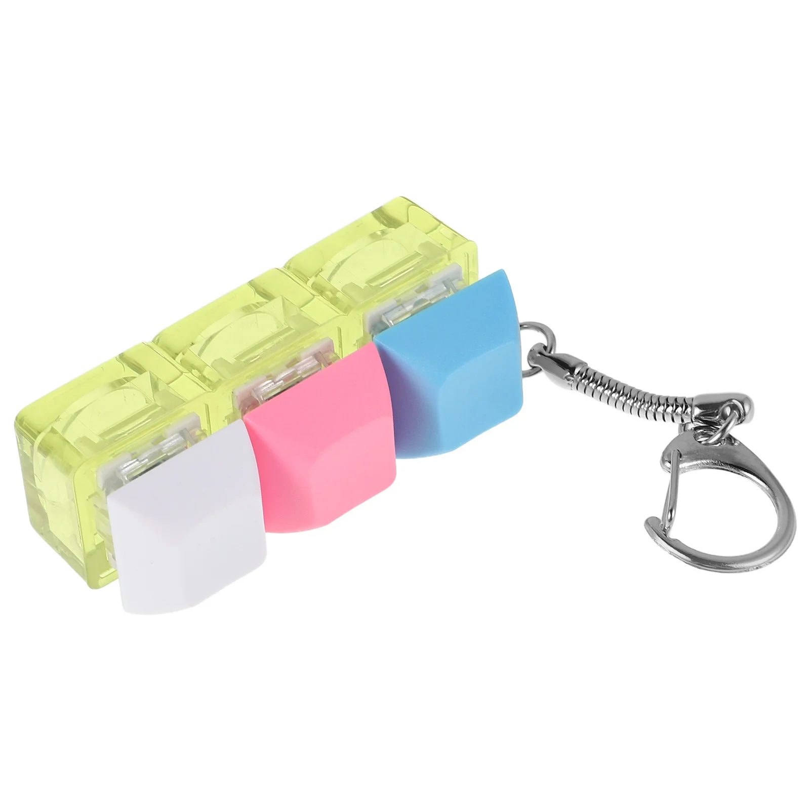 

Keyboard Keychain Transparent Cap Crisp Sound Clicker Fidget Sensory Fun Office Home Travel Bag Pendant Party Favor Keychain