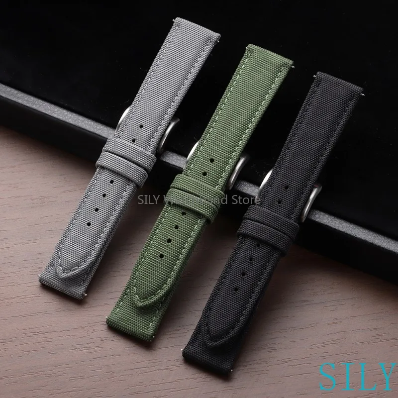 Genuine Sailcloth Watch Band Premium Two Sided Sailcloth Strap Waterproof Nylon Quick Release Bracelet 20mm 22mm Sport Wristbelt image 5