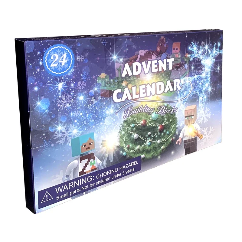 Calendário do advento minecraft presente de natal 24 dias recompensa contagem regressiva kawaii anime figura de ação pvc modelo boneca crianças brinquedos