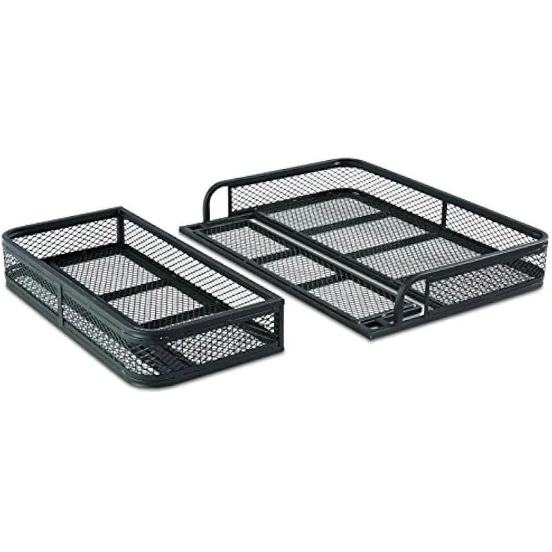 Universal All-Terrain Vehicle Front Rear Cargo Carrier System – Dual Steel Mesh Baskets with Reinforced Side Rails, Powder-Coate