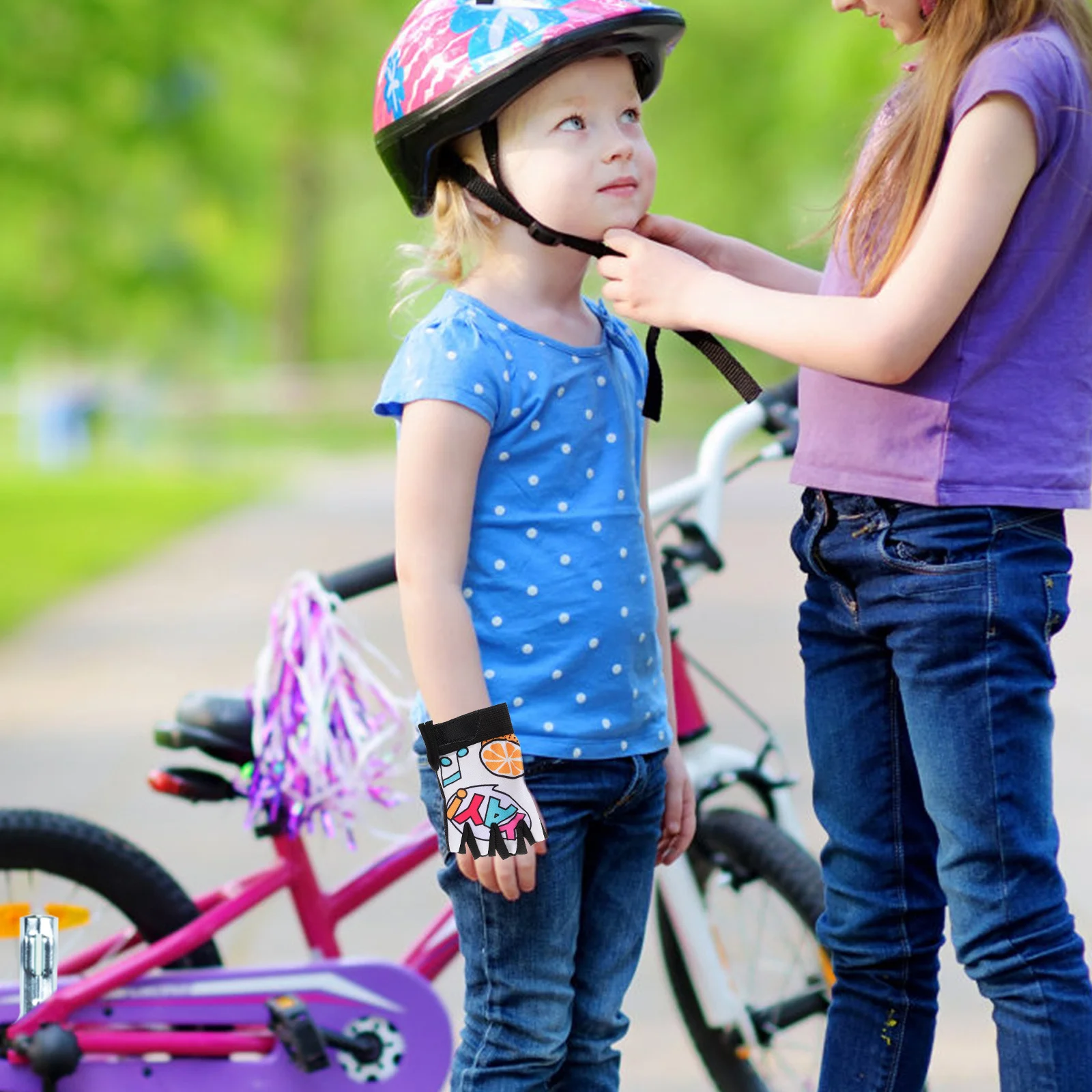 

1Pair Kids Outdoor Cycling Gloves Half Finger Shock Absorbing Breathable Anti Slip Protective Sports Gloves for Riding