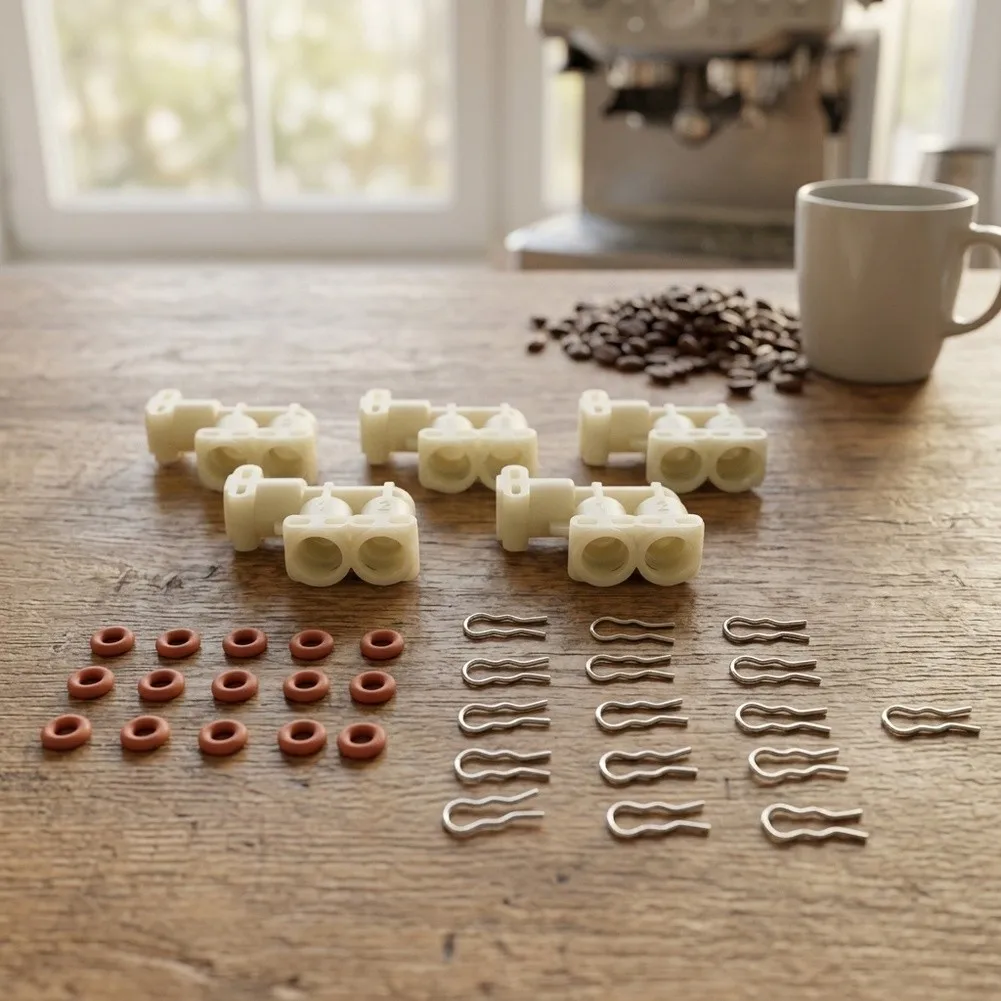 35Pcs Coffee Machine Connector Three Way Steam Connection and Sealing Rings Set for Stable Brewing Performance