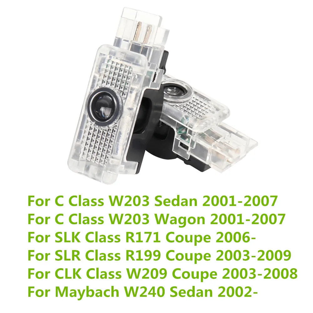 2X For Mercedes Benz C Class W203 SLK R171 R199 CLK W209 W240 LED Car Door Logo Welcome Projector Ghost Shadow Light Accessories