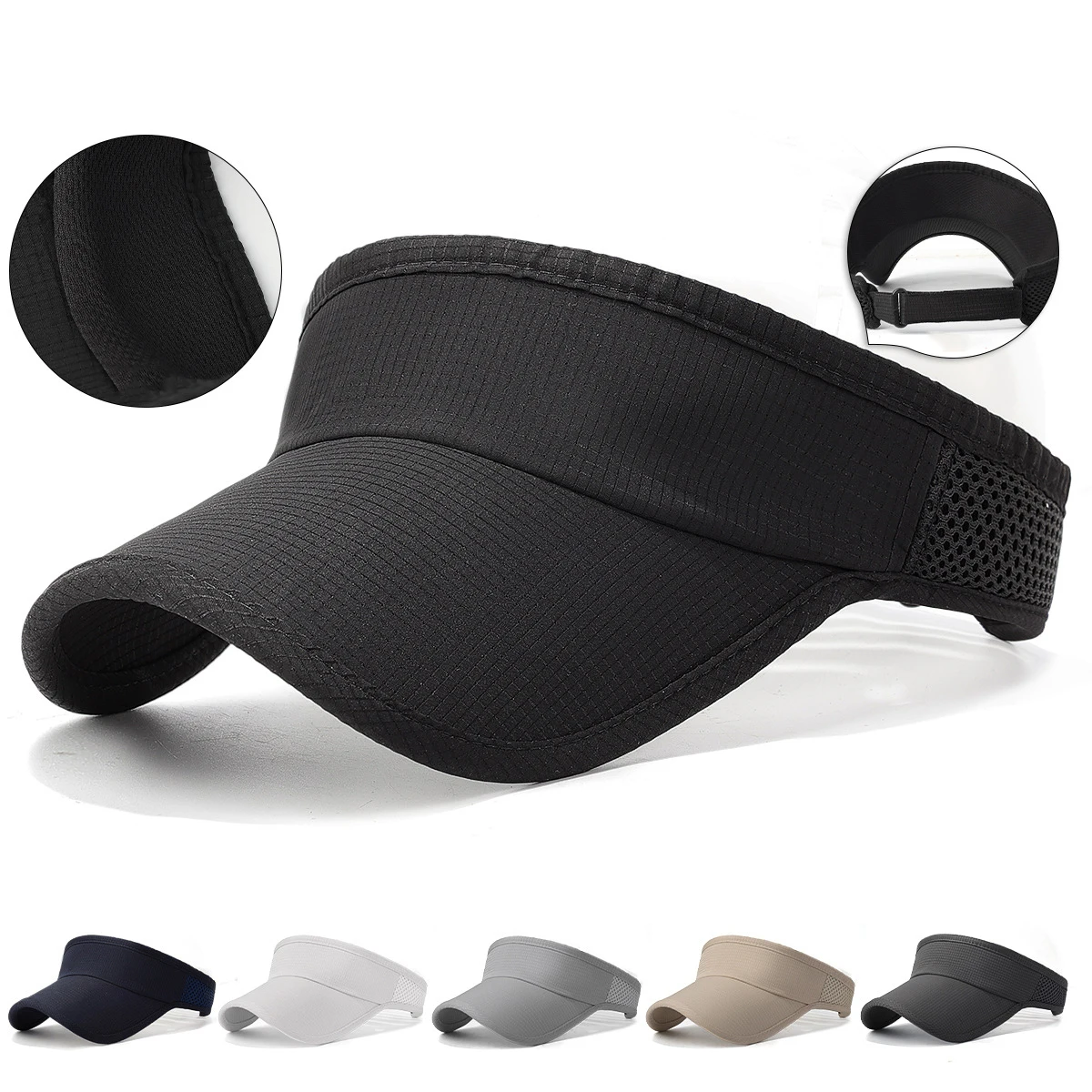 Summer flat top batten outdoor hat with edging and patchwork mesh sun hat, sweat-absorbing hat, all-in-one running hat