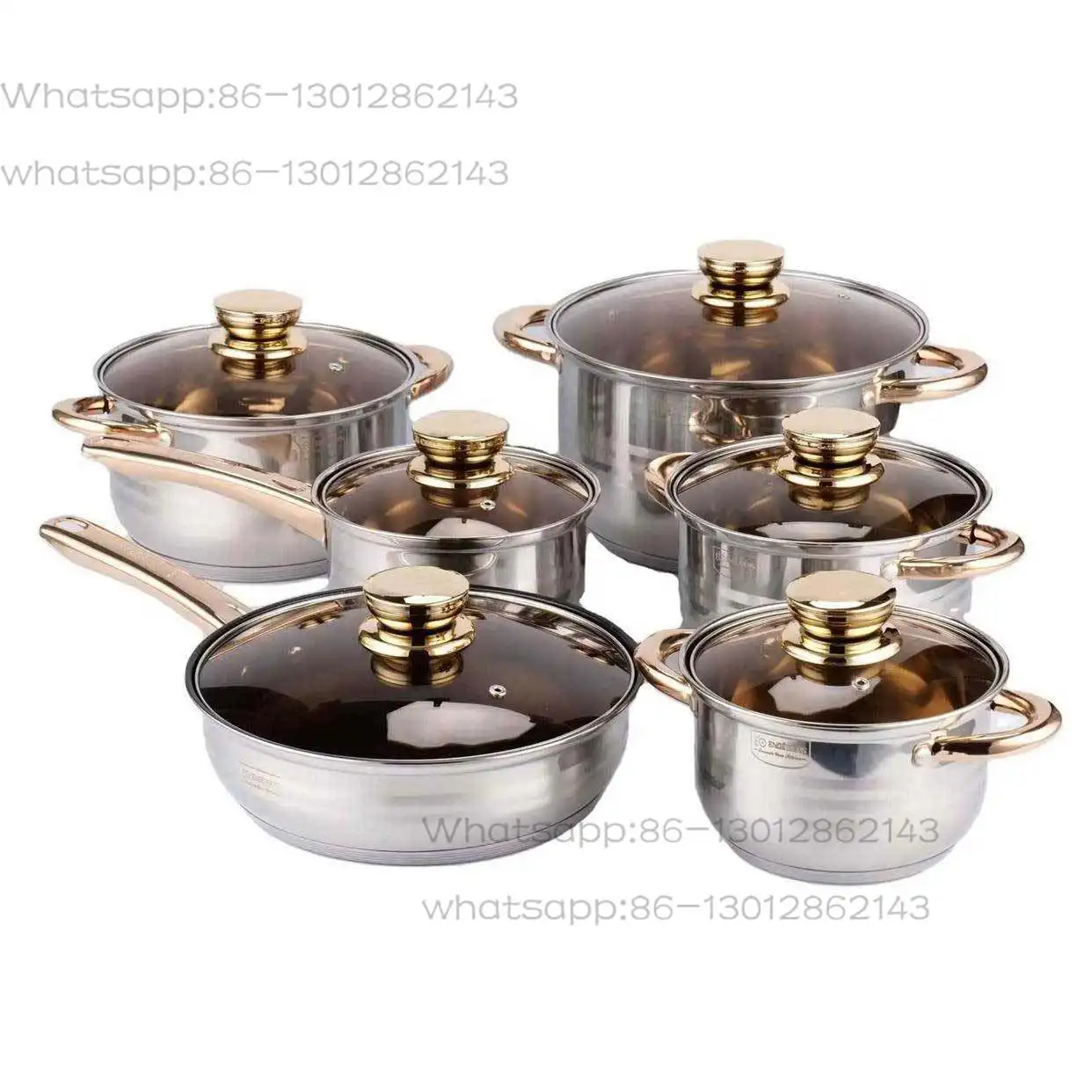 Stainless steel pot set kit Foreign trade supply Thickened kitchen utensils Soup pot cookware