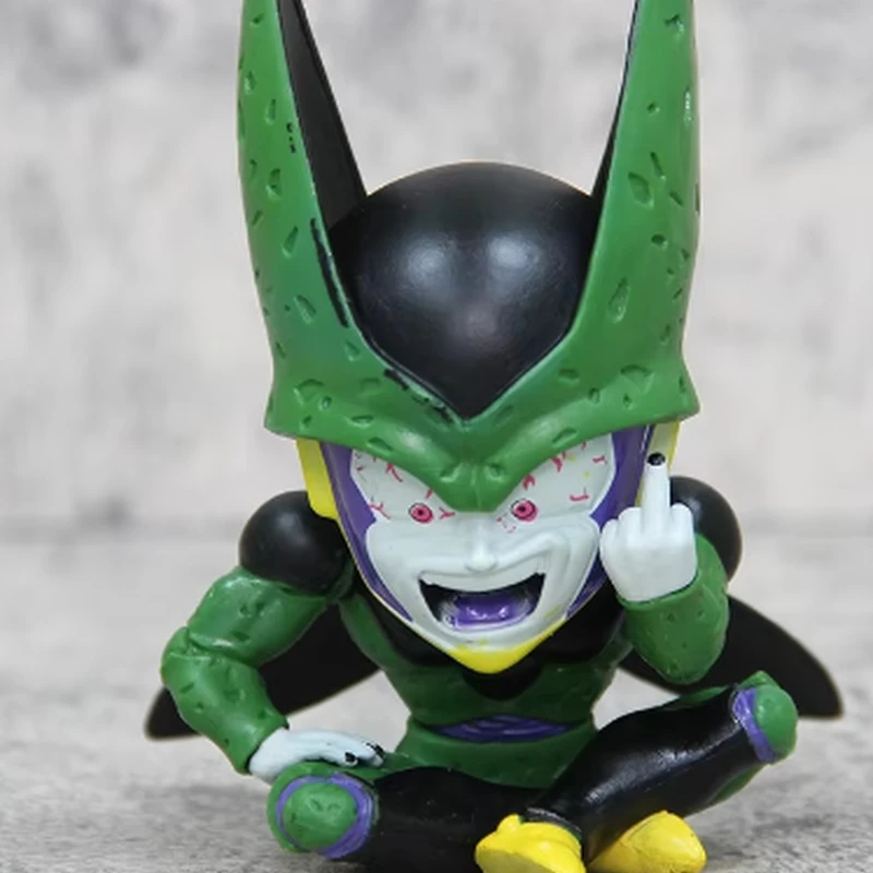 Dragon Ball Z sel lucu bentuk utama Dbz Super Saiyan koleksi Pvc figur aksi Anime vertikal jari tengah genggam