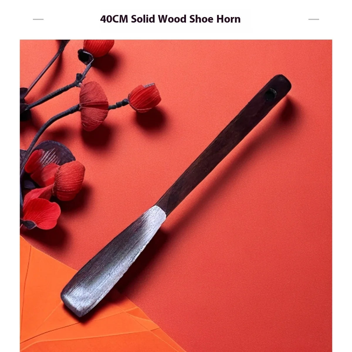 Long Handle Wooden Shoe Horn - Easy to Use Footwear Accessory No Bending down Portable Shoe Drawer for Comfortable Wear