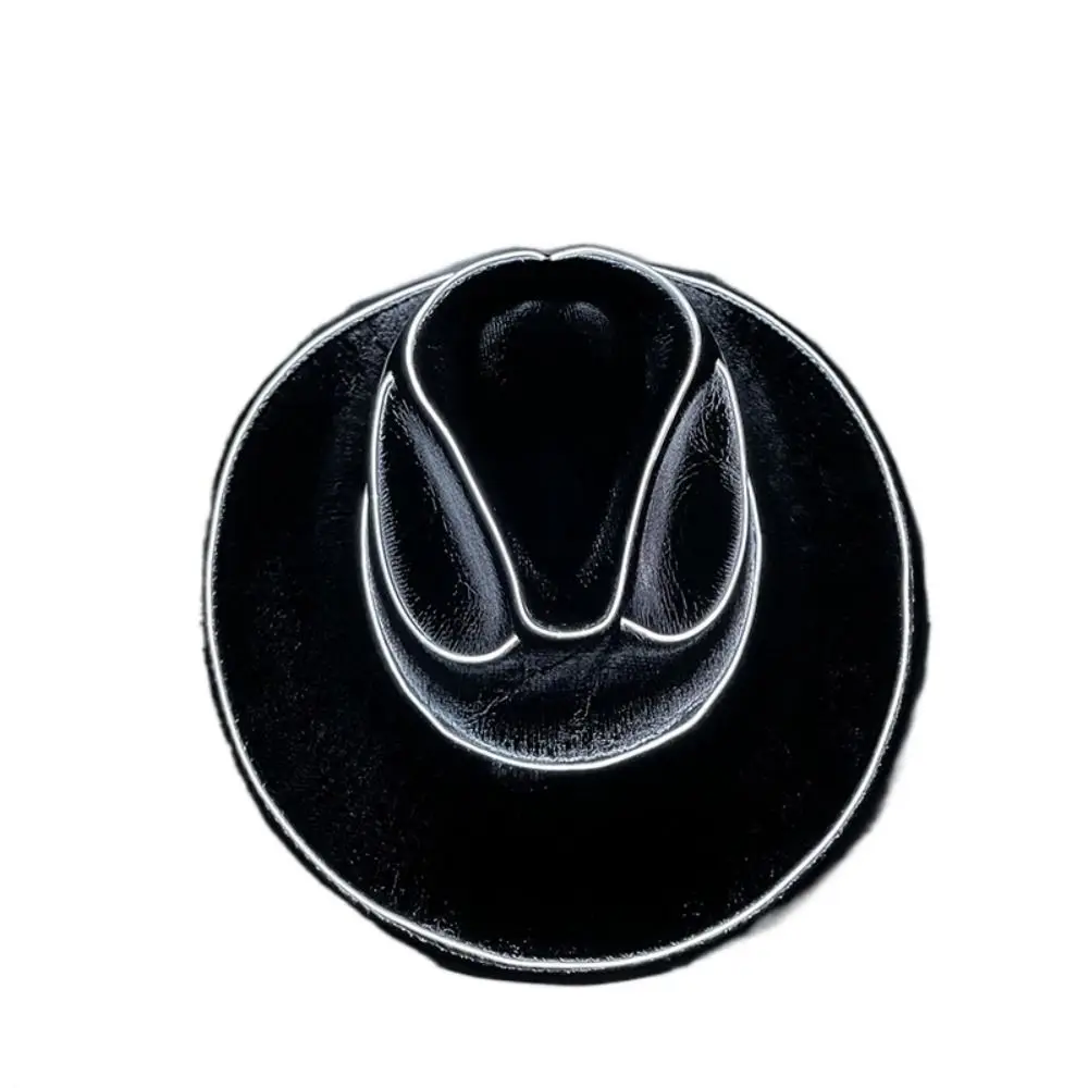 

Pearlescent Neon Halloween Hats Colorful Sequined LED Luminous Cowboy Hat Cool Grow in Dark Western Cowboy Hat Bachelor Party