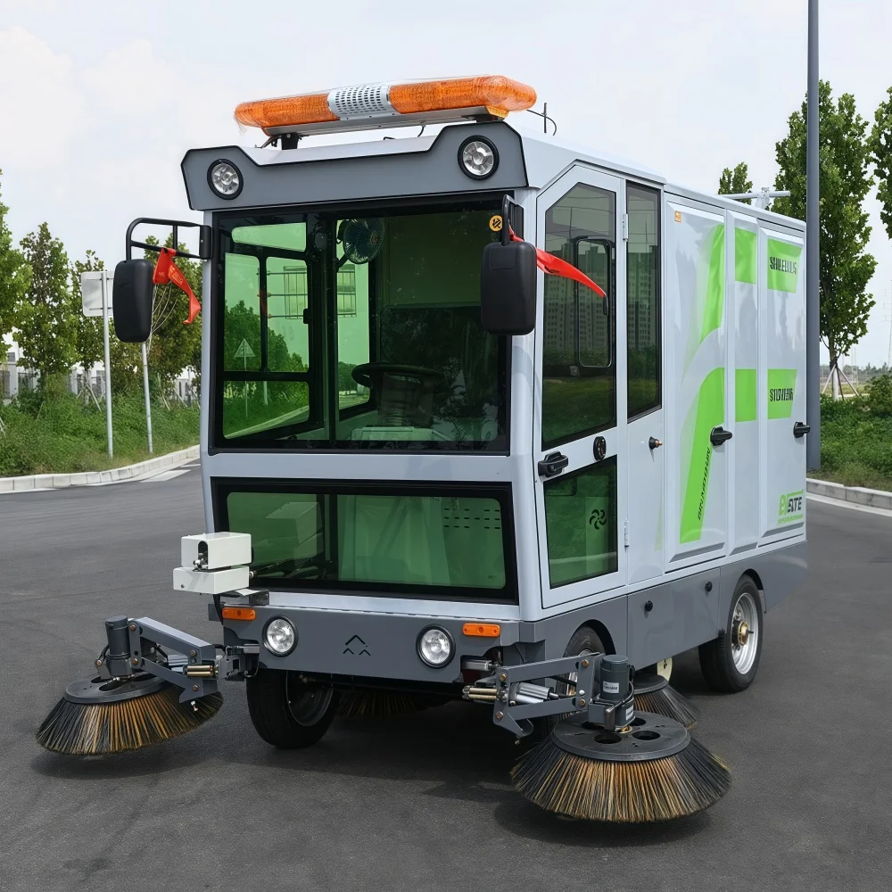480L Electric All-Enclosed Four-Wheel Street Sweeper Used For Construction Farm Motor Pump Gear Engine-for Street Cleaning